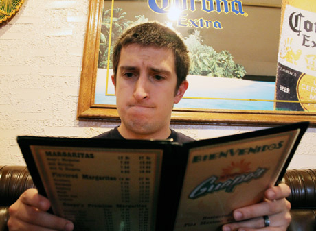 Cole with menu