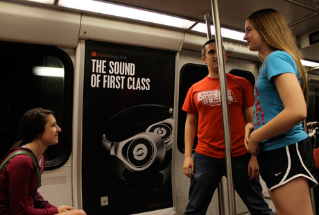 Kady, Cole and Maggie in the metro