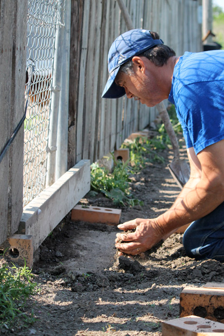 Dad making sidewalk