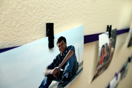 DIY Ribbon Photo Wall Clothespins