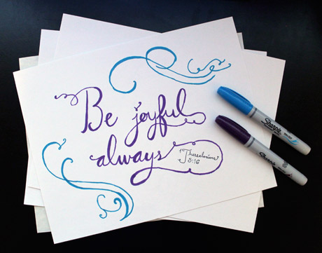 Calligraphy - Be joyful always