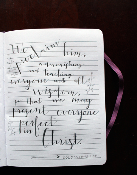 Calligraphy - Colossians 1:28