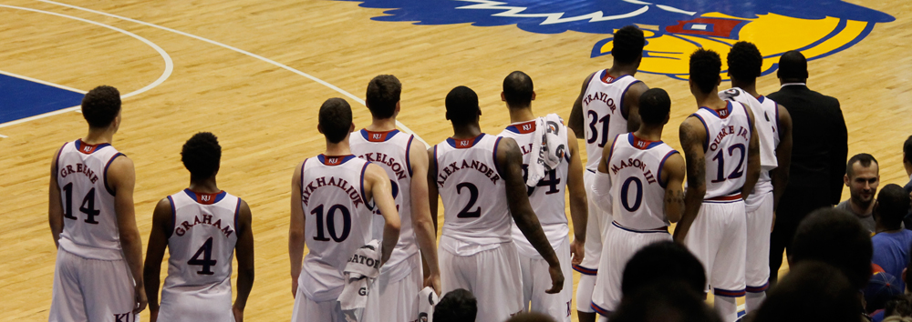 Kansas Jayhawks vs. Texas Tech Raiders on Jan. 12, 2015.