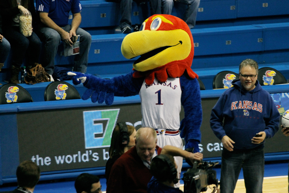 Kansas Jayhawks vs. Texas Tech Raiders on Jan. 12, 2015.