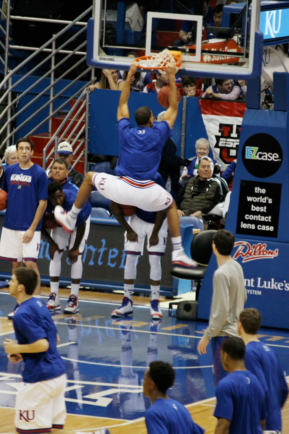 Kansas Jayhawks vs. Texas Tech Raiders on Jan. 12, 2015.