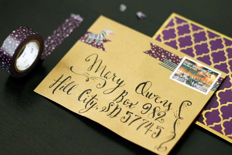 Calligraphy - Purple and Gold