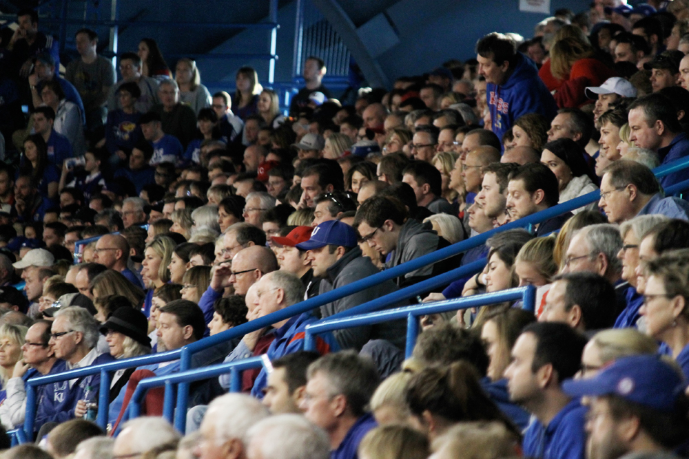 Kansas Jayhawks vs. Texas Tech Raiders on Jan. 12, 2015.