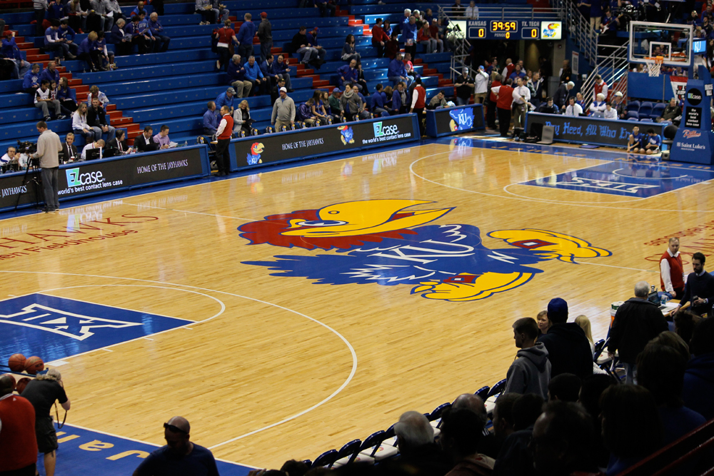 Kansas Jayhawks vs. Texas Tech Raiders on Jan. 12, 2015.