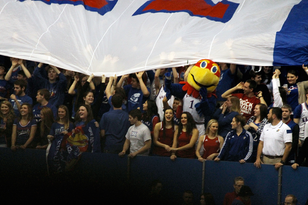 Kansas Jayhawks vs. Texas Tech Raiders on Jan. 12, 2015.