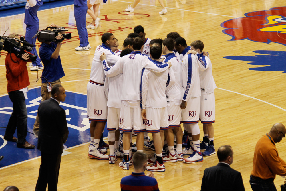 Kansas Jayhawks vs. Texas Tech Raiders on Jan. 12, 2015.