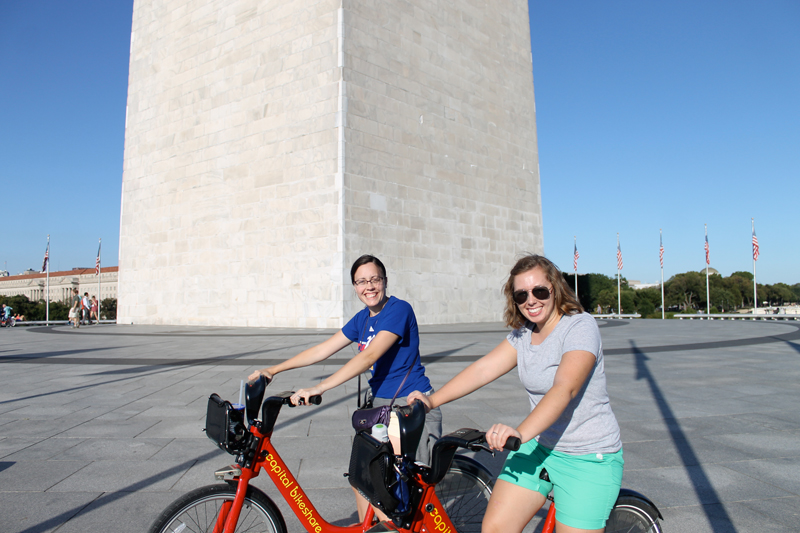 Washington Monuments via Capital Bikeshare